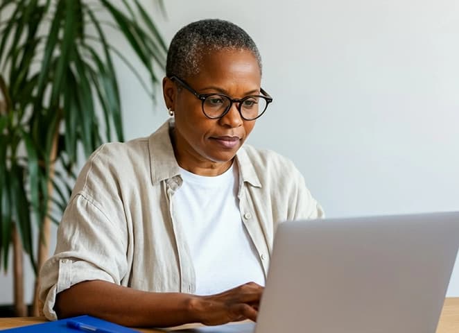 A person working on a laptop